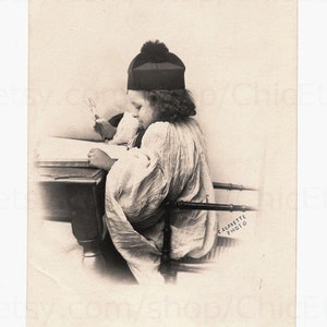 French Antique Postcard - Child with Pince-Nez