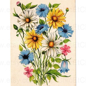 Vintage French Floral Birthday Postcard