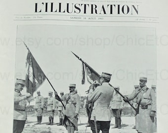 Antikes französisches L'Illustration Magazine Ausgabe No. 3780 - August 1915 mit Abbildungen aus dem 1