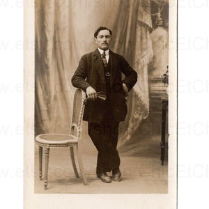 French Photo Postcard - Man with His Hand on His Hip