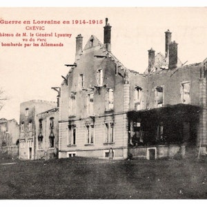 French WW1 Postcard - Bombed Château in Crévic, France
