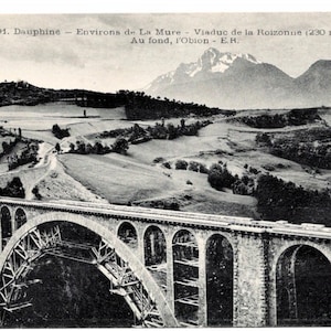 Vintage Unused French Postcard - Viaduc de la Roizonne, Isère, France