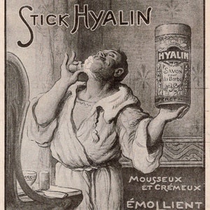 Vecchia pubblicità di carta francese - bastoncino da barba Hyalin