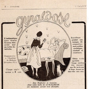 Französische Antike Papierwerbung - Gyraldose Antiseptic