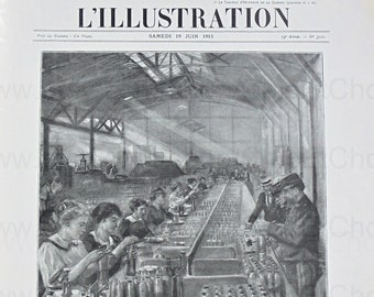 Antique French L'Illustration Magazine Issue No. 3772 - June 1915 with WW1 Images