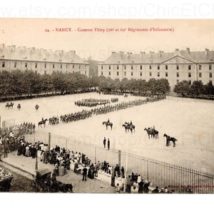 French Postcard c.1908 - Thiry Barracks, Nancy, France
