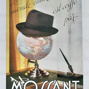 Echte französische Werbung - Mossant Hüte & Brunet Parfums