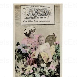 French Antique Postcard - Baby Factory Unbeatable Price