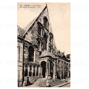 Old French Postcard - Entrance of the Palais de Justice, Dijon, France
