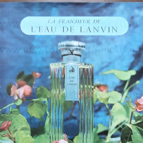 French 1950's Genuine Advert - Eau de Lanvin Perfume