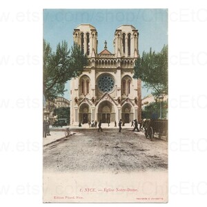 Carte postale française vers 1907 - Eglise Notre-Dame-de-l'Assomption, Nice, France