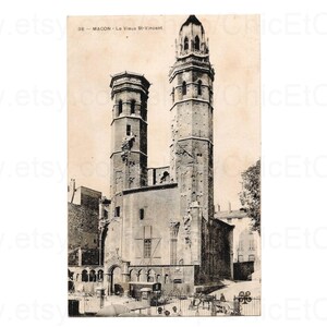 French Postcard c.1905 - Mâcon Cathedral St Vincent