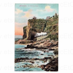 Unused French Postcard -  Rochers Rouges, Menton, France