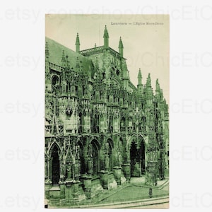 Vintage French Postcard - Notre Dame Church, Louviers, France