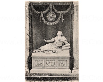 French Antique Postcard - Sculpture in Cambrai Cathedral, Cambrai, France