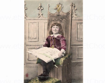 Vintage / Antique Unused French Postcard - Petit Page, The Joyous Tale