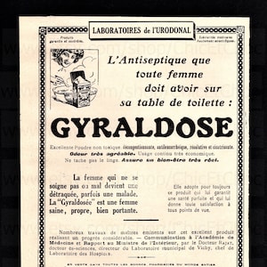 Antikes Französisches Papier Werbung - Gyraldose Antiseptisch