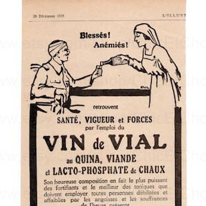 Publicité ancienne en papier - Boisson tonique « Vin de Vial »