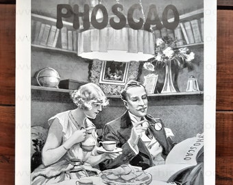 1930er Echte Französische Werbung - Phoscao Trinkschokolade