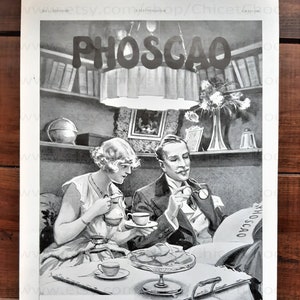 1930&#39;s Genuine French Advert - Phoscao Drinking Chocolate