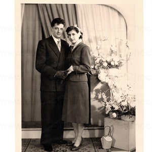 Französische Hochzeitsfotografie 1950 - Braut & Bräutigam