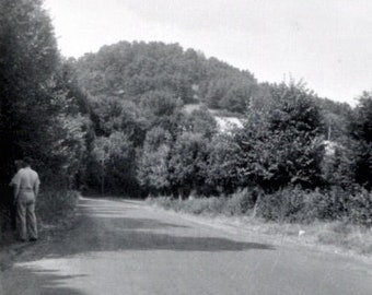 Vintage Photograph - Two Men Stood at the Roadside