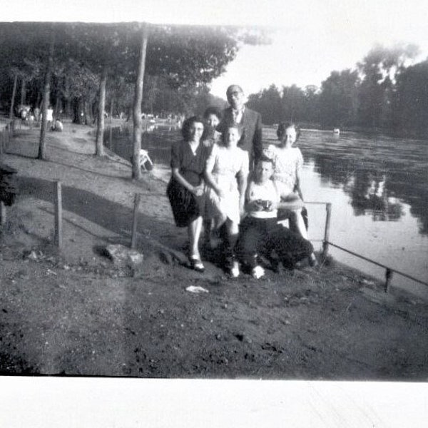 Vintage French Photo - Family by Lac Daumesnil in Paris