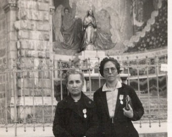1930's Photograph - Two Women at Lourdes, France