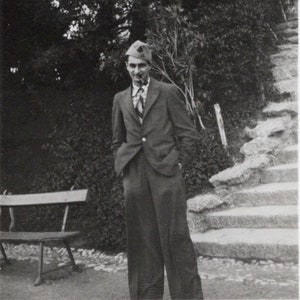 Vintage B/W 1930's Photo Man with a Pipe in his Mouth image 1