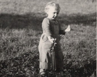 Vintage French Photo - Small Child in the Countryside