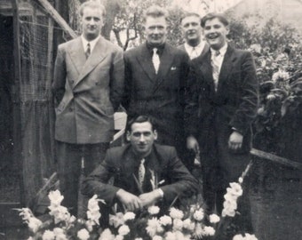 Vintage Photo - Men in a Garden Wearing Suits