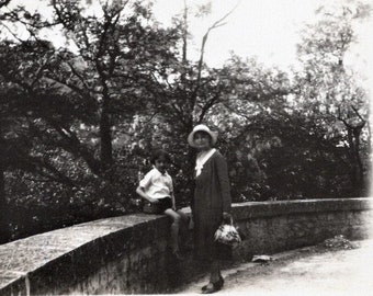 1930's Vintage French Photo - Woman with a Young Boy