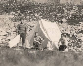 Old French Photo - Men Camping in the Hills
