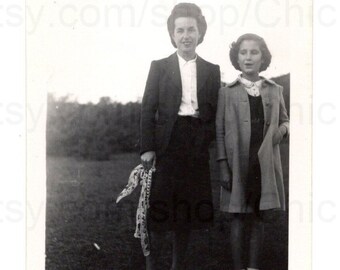 1940's French Photo - Woman with a Girl