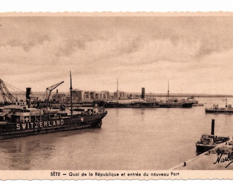 Unused Vintage Postcard - Quai de la République, Sète, Hérault, France