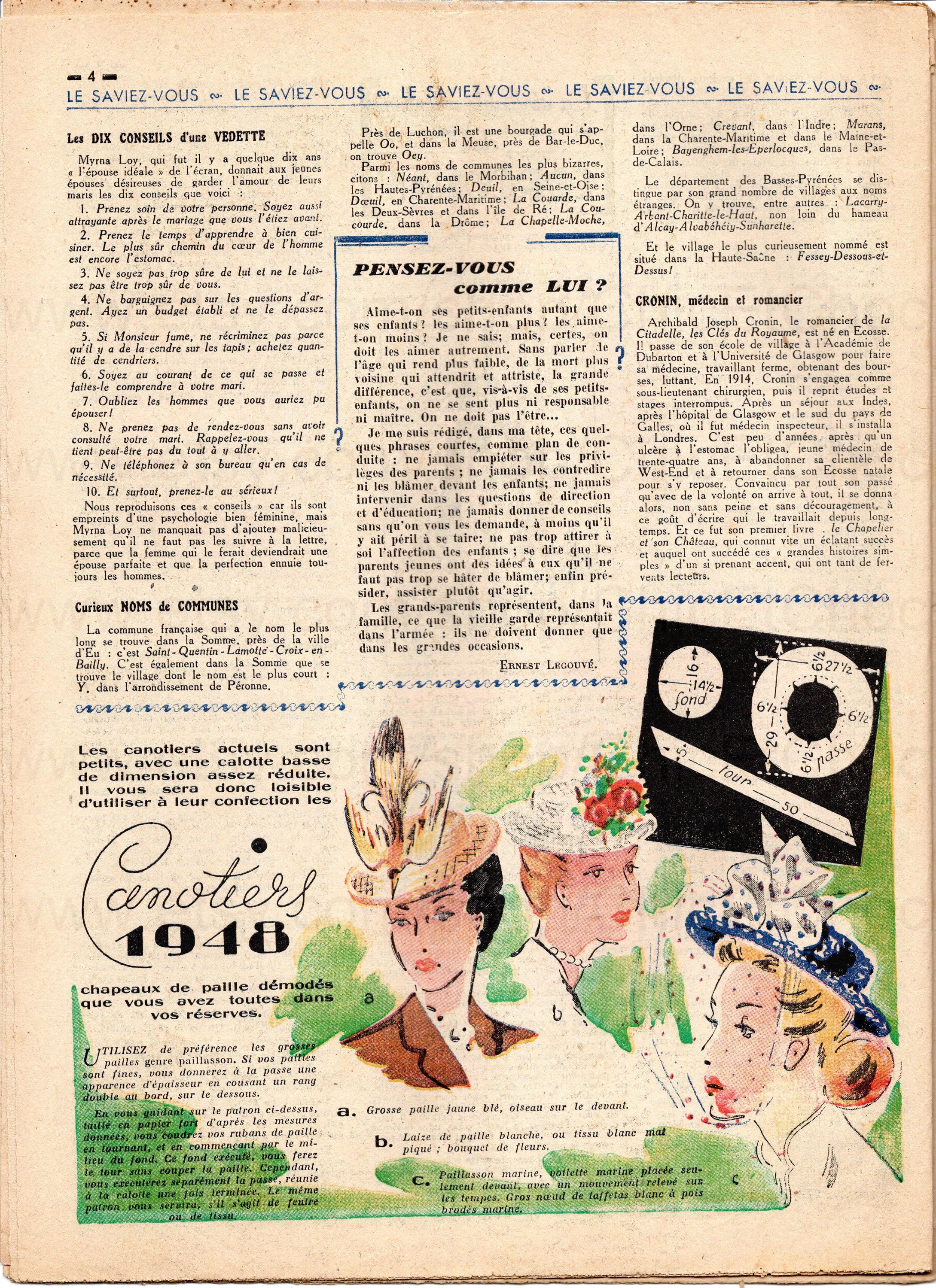 1940 年代のフランスのファッション雑誌 - Petit Echo de la Mode