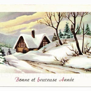 Vintage French New Year Postcard