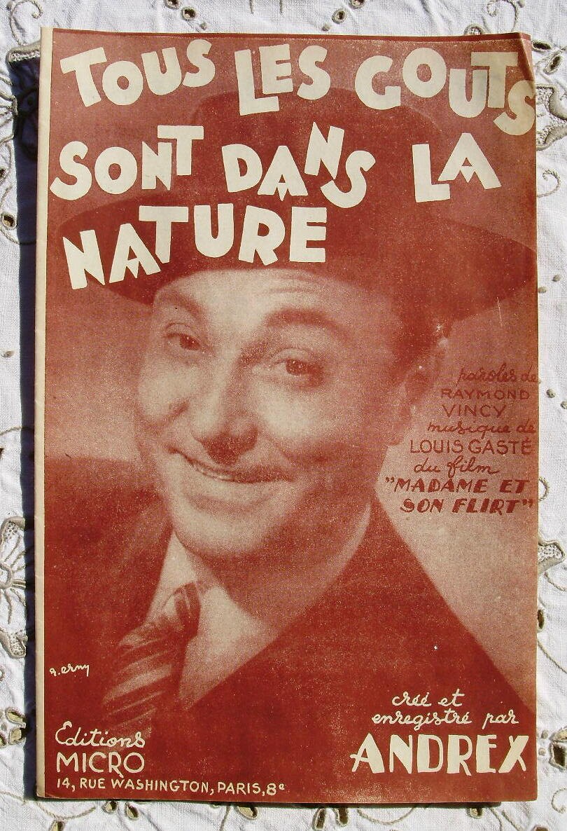 Vintage 1940's French Song / Sheet Music Tous Les Gouts Etsy