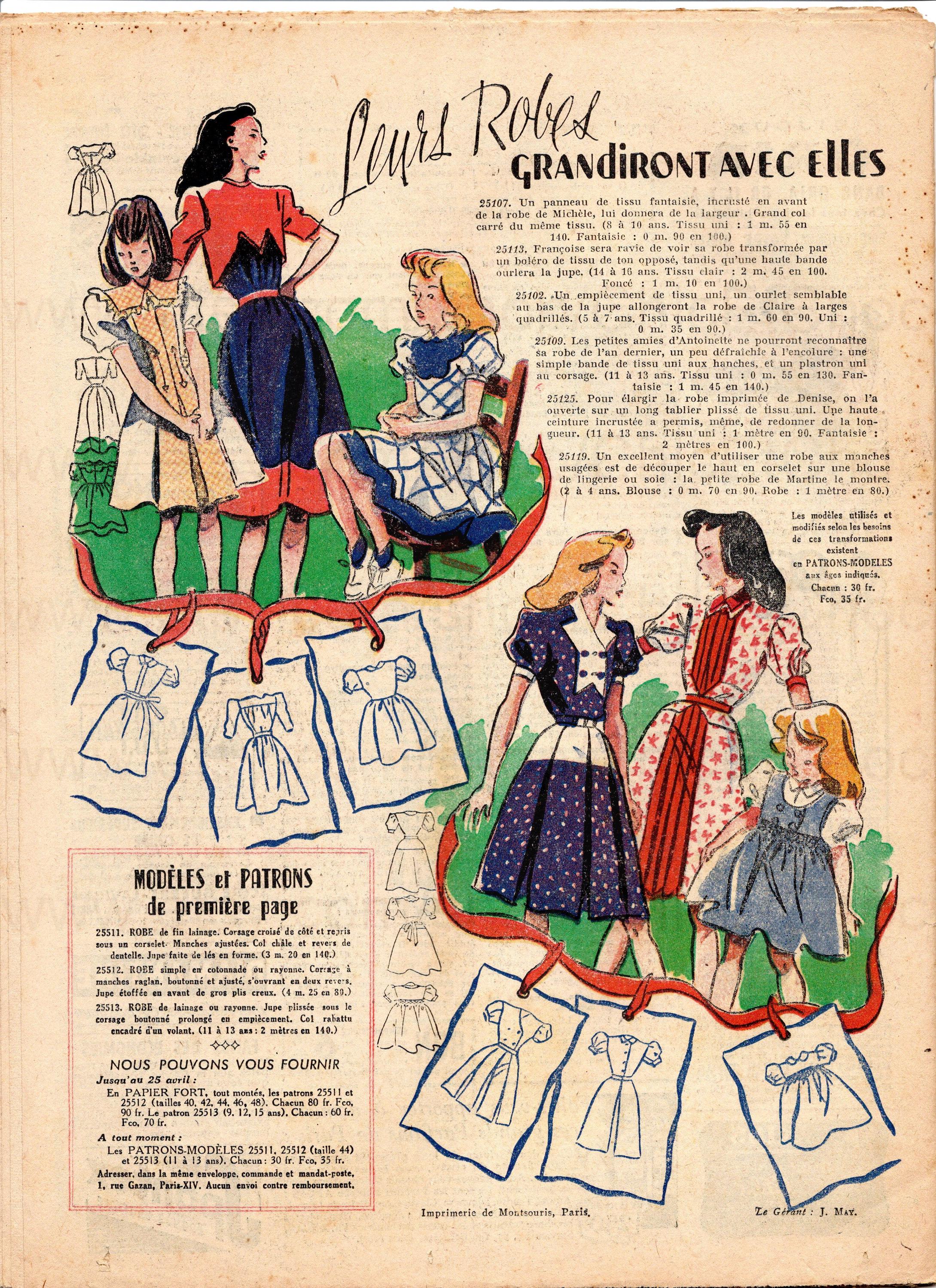 1940 年代のフランスのファッション雑誌 - Petit Echo de la Mode