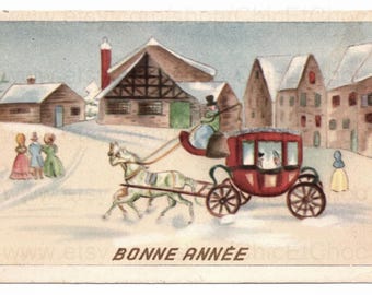 Postal francesa de los años 50 - Feliz Año Nuevo