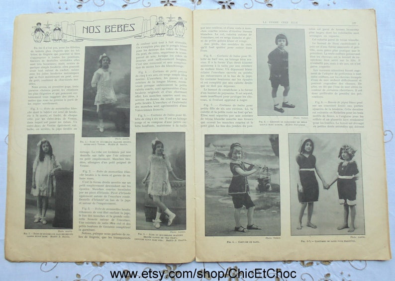Antique French Fashion /& Needlecraft Magazine with Embroidery and Cutwork Patterns /'La Femme Chez Elle/'