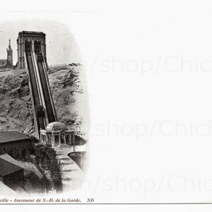 Unused Antique Vignette French Postcard - Lift to Notre Dame de la Garde, Marseille