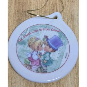 2001 Precious Moments Christmas  Remembered Porcelain Ornament 2 Sided Wedding