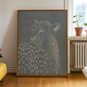Neutral Cheetah Wall Art. Minimalist Jungle Cat Print. High Quality Matte Animal Poster
