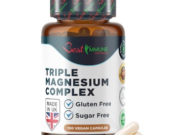 Triple Magnesium Complex: Citrate, L-Ascorbate & Oxide - 100 Vegan Capsules