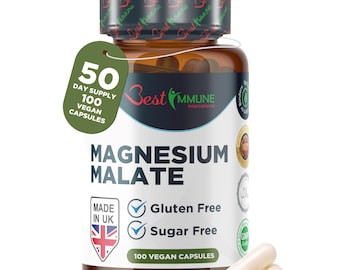 Natural Magnesium Taurate 500mg - High Strength Maximum Absorption Bioavailability, Balanced Formula Energy Wellness, 100 Vegan Capsules