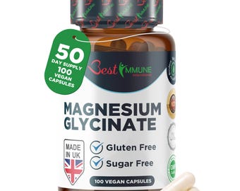 Natural Magnesium Taurate 500mg - High Strength Maximum Absorption Bioavailability, Balanced Formula Energy Wellness, 100 Vegan Capsules