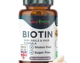 Biotin Skin, Nails & Hair Formula: 100 Vegan Capsules