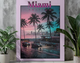 Miami Edition Wall Art Print | Minimalist Miami City Poster | Travel | Digital Download