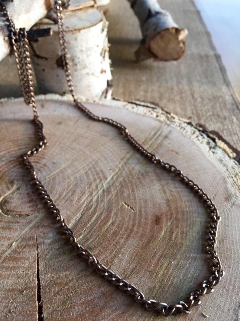 Warm metal 33 long aluminum chain necklace